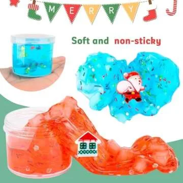 Valentine's Day Clear Slime Kit, 2 Pack Jelly Cube Birthday Gifts for Kids, DIY Crunchy Crystal Glue Boba Clear Slime Party Favor for Girls & Boys, Non-Sticky, Super Soft Sludge Toy