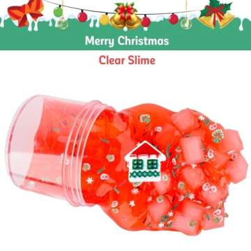 Valentine's Day Clear Slime Kit, 2 Pack Jelly Cube Birthday Gifts for Kids, DIY Crunchy Crystal Glue Boba Clear Slime Party Favor for Girls & Boys, Non-Sticky, Super Soft Sludge Toy