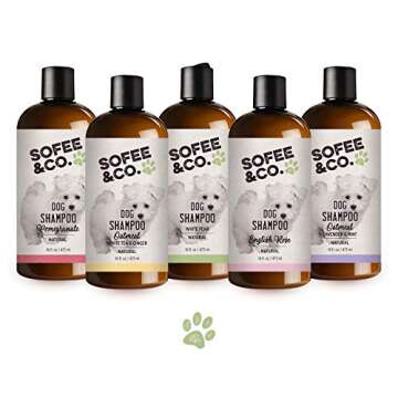 Sofee & Co. Natural Dog Puppy Shampoo, White Pear - Clean Moisturize Deodorize Detangle Soothe Soften Normal Dry Itchy Flaky Allergy Sensitive Skin. Prevent Mattes. 16 oz
