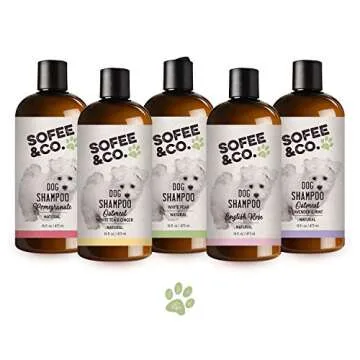 Sofee & Co. Natural Dog Puppy Shampoo, White Pear - Clean Moisturize Deodorize Detangle Soothe Soften Normal Dry Itchy Flaky Allergy Sensitive Skin. Prevent Mattes. 16 oz