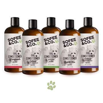 Sofee & Co. Natural Dog Puppy Shampoo, White Pear - Clean Moisturize Deodorize Detangle Soothe Soften Normal Dry Itchy Flaky Allergy Sensitive Skin. Prevent Mattes. 16 oz