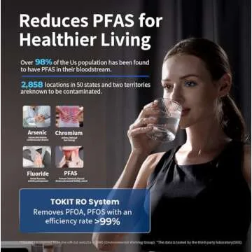 TOKIT Reverse Osmosis Water Filter Countertop, NSF/ANSI 58,T1 RO Whole House Water Filtration System with Alkaline Remineralization Filter, Dual 1.4L Pure Water Pitchers, No Installation