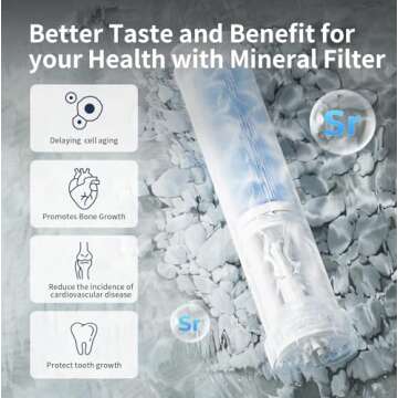 TOKIT Reverse Osmosis Water Filter Countertop, NSF/ANSI 58,T1 RO Whole House Water Filtration System with Alkaline Remineralization Filter, Dual 1.4L Pure Water Pitchers, No Installation