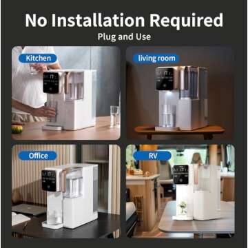 TOKIT Reverse Osmosis Water Filter Countertop, NSF/ANSI 58,T1 RO Whole House Water Filtration System with Alkaline Remineralization Filter, Dual 1.4L Pure Water Pitchers, No Installation