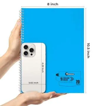 Rosmonde Spiral Notebooks, 12 Pack, Water Resistant Covers