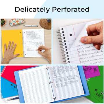 Rosmonde Spiral Notebooks, 12 Pack, Water Resistant Covers