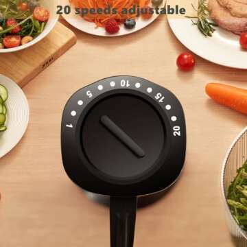 Juissiart 20 Speed Immersion Blender, 800W Electric Spiralizer, 7 in1 Immersion Hand Blender/Vegetable Slicer with 1000ml Chopper, 800ml Beaker, 3 Spiralizing Blade Attachment, Whisk