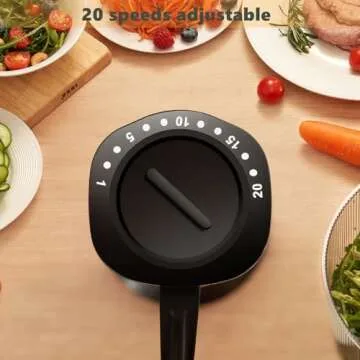 Juissiart 20 Speed Immersion Blender, 800W Electric Spiralizer, 7 in1 Immersion Hand Blender/Vegetable Slicer with 1000ml Chopper, 800ml Beaker, 3 Spiralizing Blade Attachment, Whisk