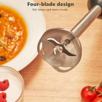 Juissiart 20 Speed Immersion Blender, 800W Electric Spiralizer, 7 in1 Immersion Hand Blender/Vegetable Slicer with 1000ml Chopper, 800ml Beaker, 3 Spiralizing Blade Attachment, Whisk