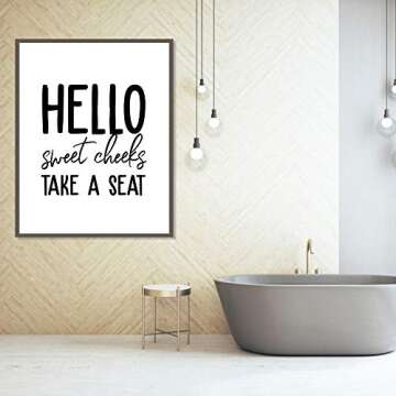 Bathroom Prints- Unframed, Hello Sweet Cheeks Take A Seat Print, Toilet Sign, Guest Bathroom Decor, Printable Wall Art, Funny Bathroom Print, Wall Art, Home Decor (8" x 10")