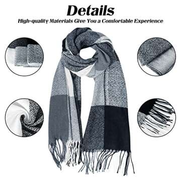 Loritta Womens Scarf Large Plaid Shawls Wraps for Winter Warmth