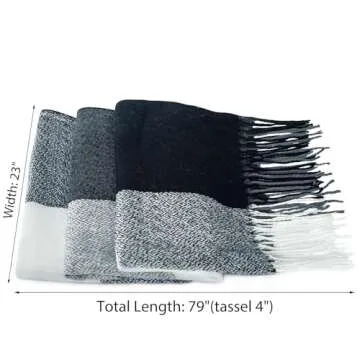 Loritta Womens Scarf Oversized Plaid Wrap Gift for Winter