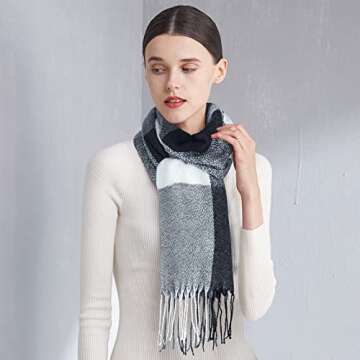 Loritta Womens Scarf Oversized Plaid Wrap Gift for Winter