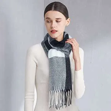 Loritta Womens Scarf Oversized Plaid Wrap Gift for Winter