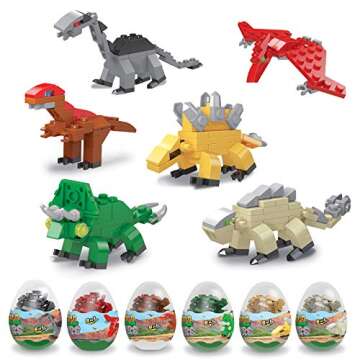 Dinosaur Eggs with Building Blocks for Easter Fun