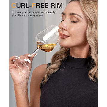 LUNA & MANTHA Elegant White Wine Glasses Set of 4