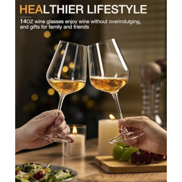 LUNA & MANTHA Elegant White Wine Glasses Set of 4