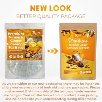 120 Bags Premium Turmeric Ginger Cinnamon Tea, Improve Digestion, Support Brain, Weight, Skin and Sl...