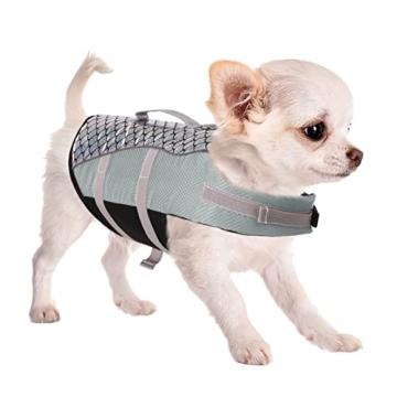 Queenmore Dog Life Jacket Reflective Cute Fish Scale