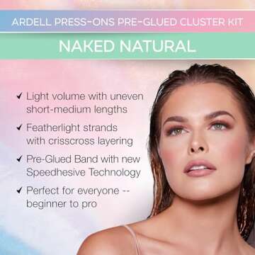 Ardell Naked Press On DIY Lash Clusters, Eyelash Extension Kit, Individual Lashes, Pre-Glued Underla...
