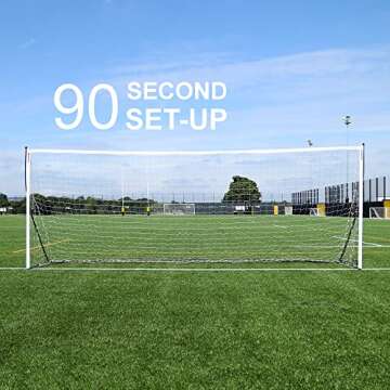 QUICKPLAY Kickster Elite Portable Soccer Goal - Indoor & Outdoor Use (8) 18.5 x 6.5'