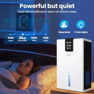 PSOS Dehumidifier for Home with 120 OZ Tank and LED Light