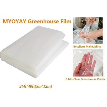 MYOYAY Greenhouse Plastic Sheeting 36 x 24 ft Durable Cover