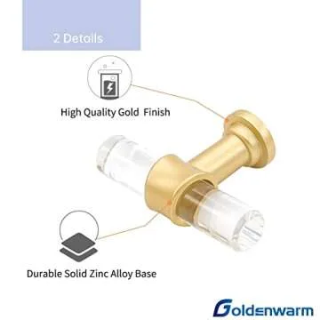 Goldenwarm Crystal Drawer Knobs - Elegant Gold Cabinet Pulls
