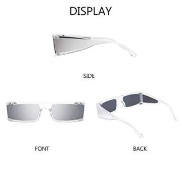 FEISEDY Cool Futuristic Rectangular Sunglasses - Fashionable UV400 Protection