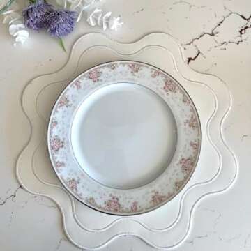 Haven Faux Leather Scalloped Placemat for Dining