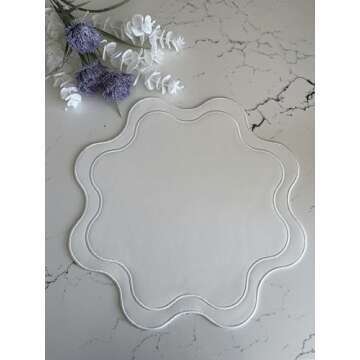 Haven Faux Leather Scalloped Placemat for Dining