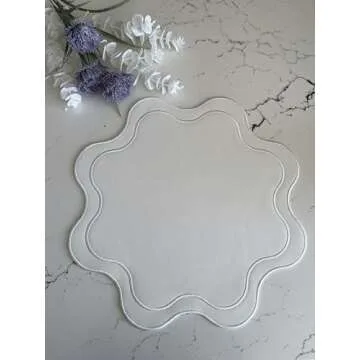 Haven Faux Leather Scalloped Placemat for Dining