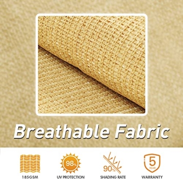 Cisvio 10'X13' Sand Shade Sail Ideal for Outdoor Spaces