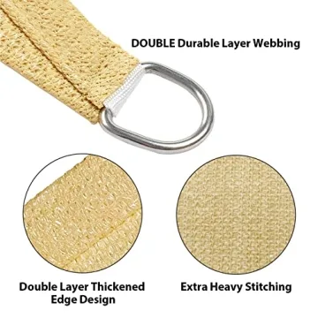 Cisvio 10'X13' Sand Shade Sail Ideal for Outdoor Spaces