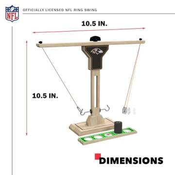 Wild Sports NFL Baltimore Ravens Wooden Ring Swing Battle - Head-to-Head Ring Toss Hook & Ring Game for NFL Fans
