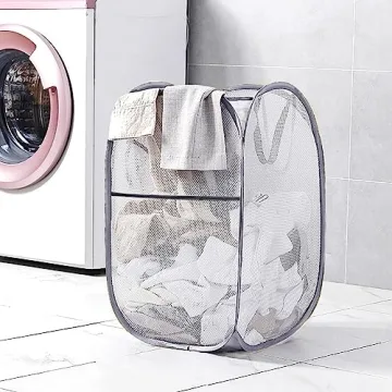 Sturdy Portable Mesh Laundry Basket for Home Travel