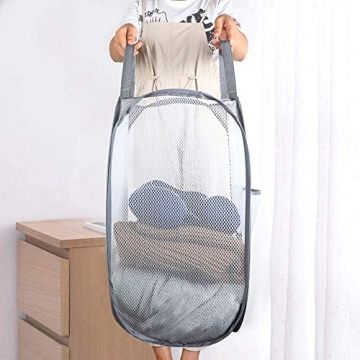 Sturdy Portable Mesh Laundry Basket for Home Travel