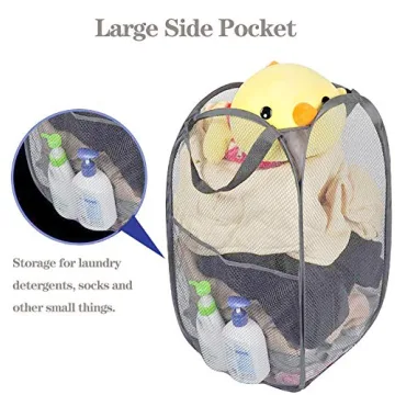 Sturdy Portable Mesh Laundry Basket for Home Travel
