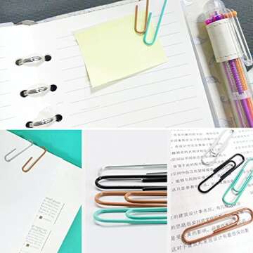 100pcs 28mm Mint Green Paper Clips Medium in Mint Paper Clips Dispensers Holder Paperclips Storage Case for Desk Organizer Accessories (Mint Green)