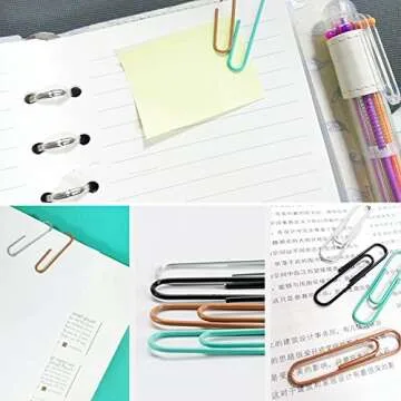 100pcs 28mm Mint Green Paper Clips Medium in Mint Paper Clips Dispensers Holder Paperclips Storage Case for Desk Organizer Accessories (Mint Green)