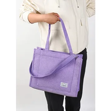 Vintage Casual Corduroy Tote Bag for Stylish Women