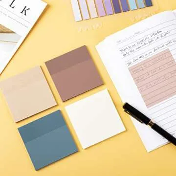 500 Sheets Transparent Sticky Notes 3 x 3 in Clear Sticky Notes Tabs Index Tab with Ruler Waterproof Translucent Memo Pad for Reading Studying Office School