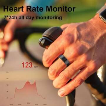 CNBRO Smart Rings for Men Women Fitness Rings Heart Rate Monitor Sleep Tracker Health Ring Pedometer...