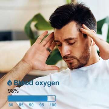 CNBRO Smart Rings for Men Women Fitness Rings Heart Rate Monitor Sleep Tracker Health Ring Pedometer Calories Step Counter Waterproof Fitness Tracker for iOS Android Phones