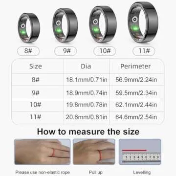 CNBRO Smart Rings for Men Women Fitness Rings Heart Rate Monitor Sleep Tracker Health Ring Pedometer Calories Step Counter Waterproof Fitness Tracker for iOS Android Phones