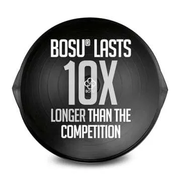 Bosu Balance Trainer Exercise Ball, Fitness Equipment for Home Exercise, 26-Inch, Black