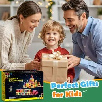 Coodoo Magnetic Tiles with 2 Cars Magnetic Toys for 3 4 5 6 7 8+ Year Old Boys Girls, Magnetic Blocks Building Set for Toddlers STEM Creativity Educational Toys for Kids Age 3-6