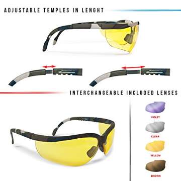Bertoni Tactical Shooting Glasses with 4 Interchangeable Lenses