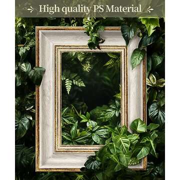 Afuly 4x6 Picture Frames Vintage Antique Photo Frame Gold White for Tabletop Single Display Wall Hanging Tabletop Distressed Wedding Birthday Gifts for Grandma Friends Family