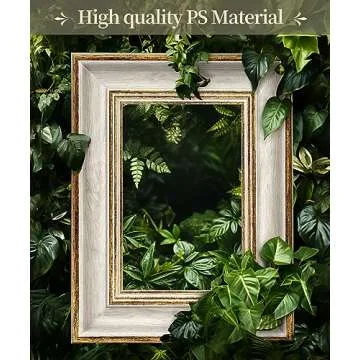 Afuly 4x6 Picture Frames Vintage Antique Photo Frame Gold White for Tabletop Single Display Wall Hanging Tabletop Distressed Wedding Birthday Gifts for Grandma Friends Family